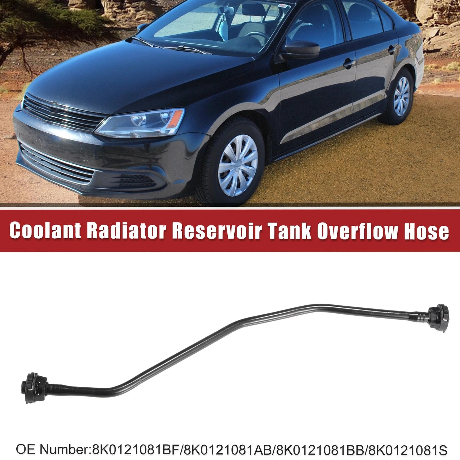 Coolant Radiator Reservoir Tank Hose for Audi A4 B8 (2007–2015) No. 8K0121081BF
