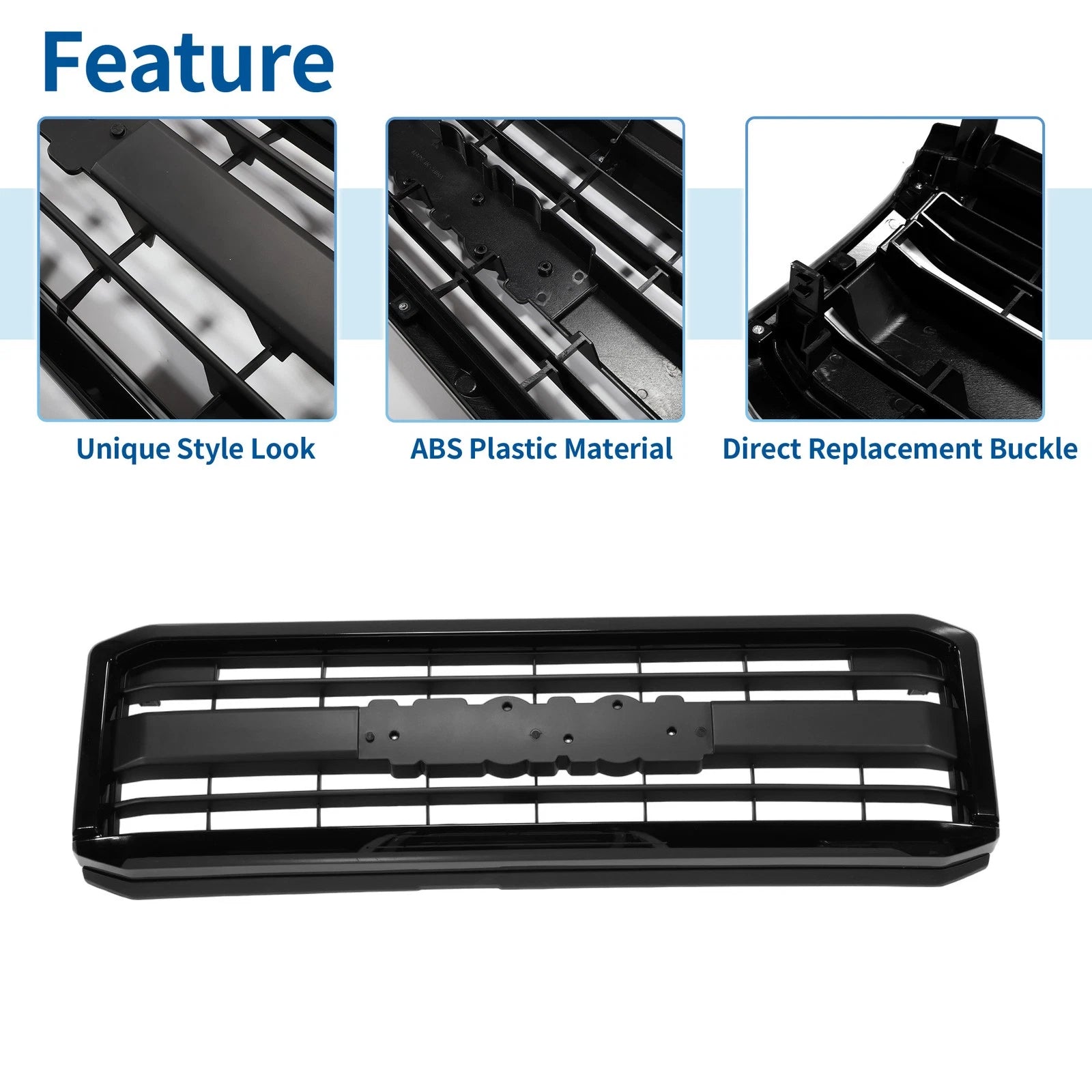 Front Upper Hood Bumper Grille for Toyota Land Cruiser (2007–2012) Black