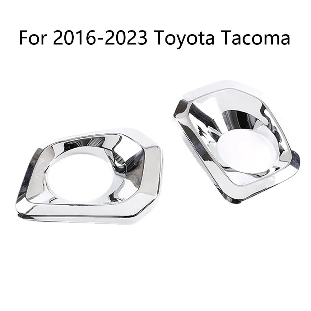 Front Bumper Grille Chrome Fog Light Covers for Toyota Tacoma (2016-2023)