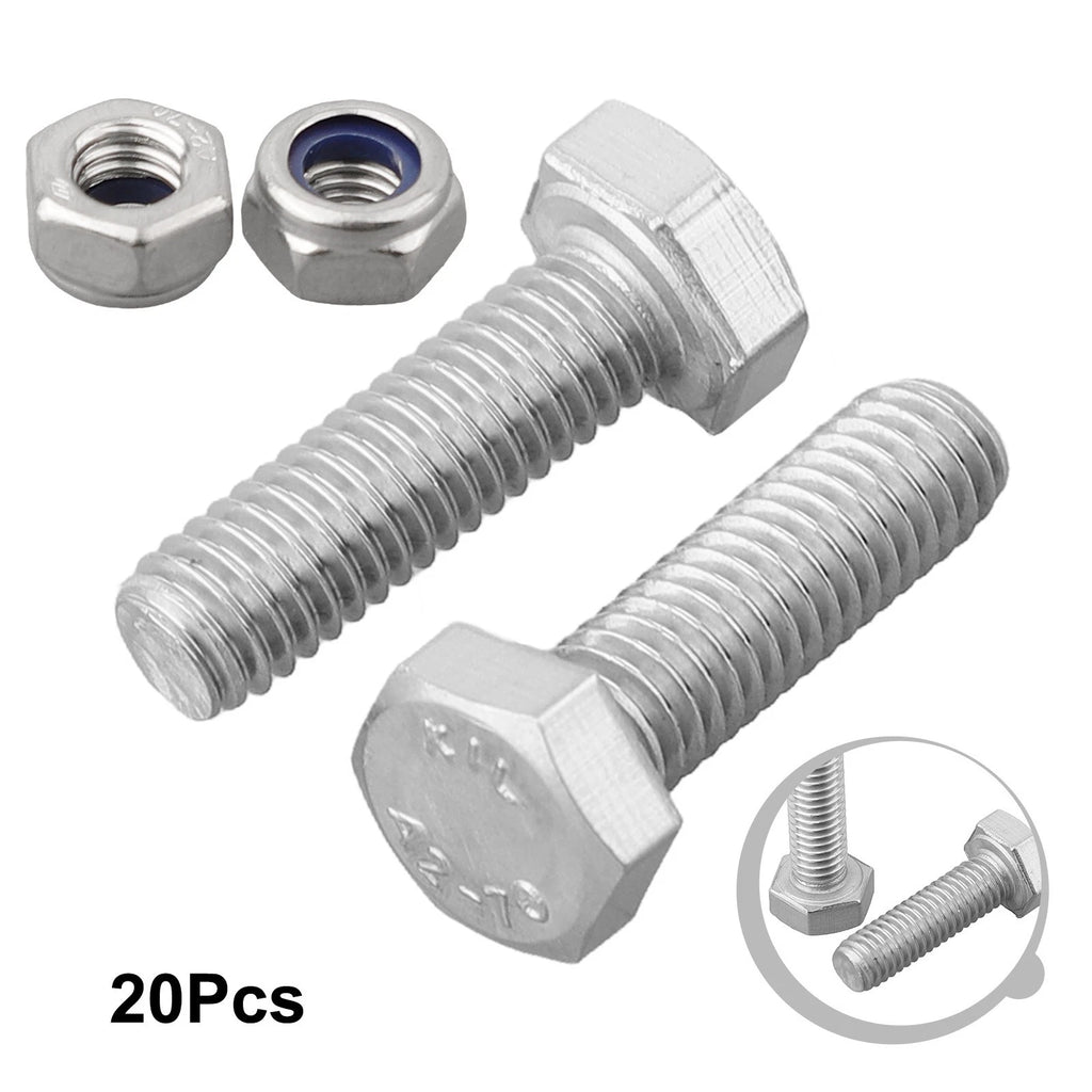 Set of 20 Auger Shear Pins Bolts & Nuts for Snowblowers