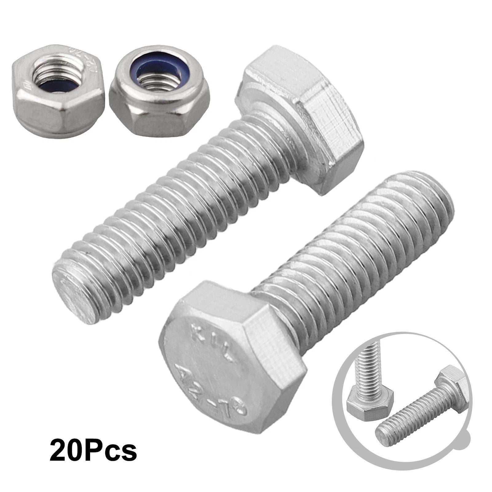 Set of 20 Auger Shear Pins Bolts & Nuts for Snowblowers