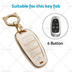 TPU 6-Button Key Fob Cover for Hyundai Sonata Tucson Santa Fe (2011–2023)
