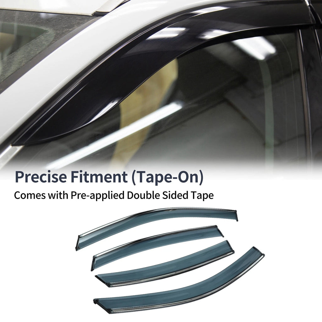 Set of 4 Window Deflectors for Nissan Altima (2013–2018) Black Vent Visor