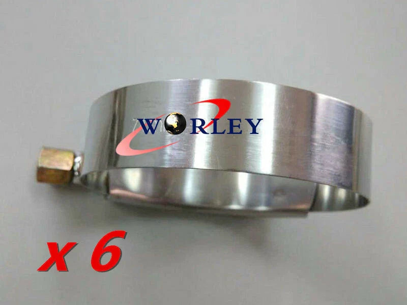 6 x 2" Stainless Steel T-Bolt Silicone Hose Clamps