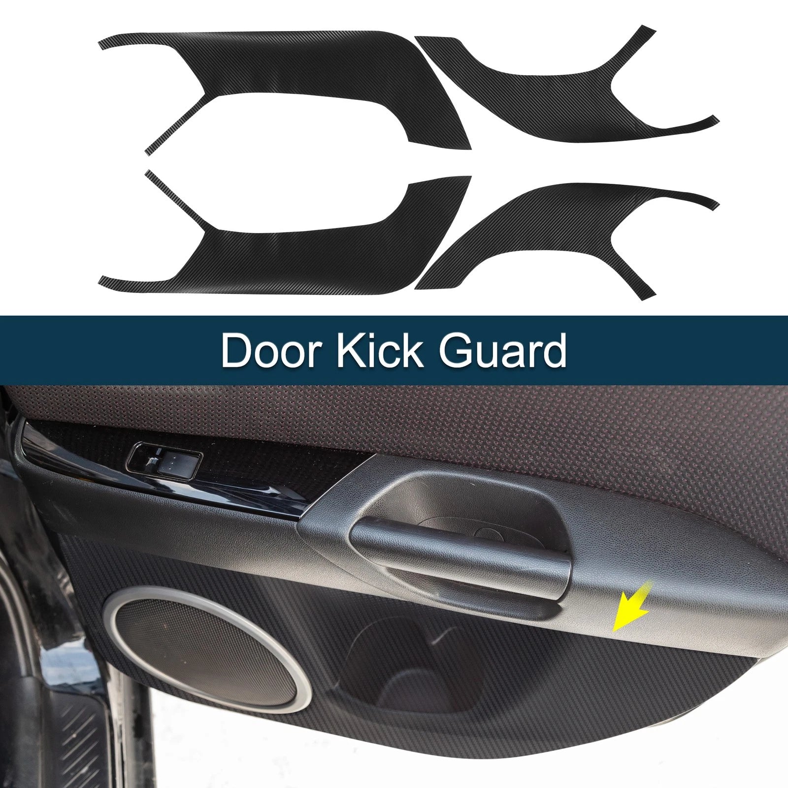 Door Kick Guard for Mazda 3 Axela (2014–2018) Black Front Rear Set