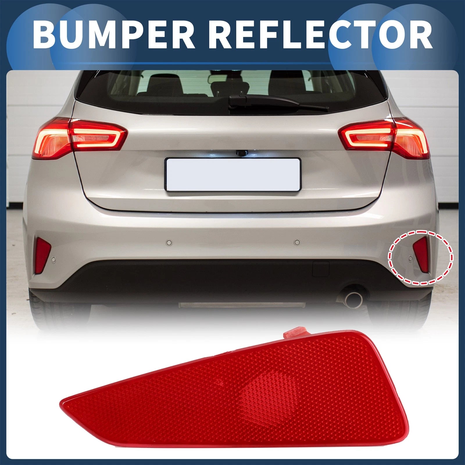 Bumper Reflector No.JX7B13B415CA for Ford Focus Sedan (2019–2020) Red