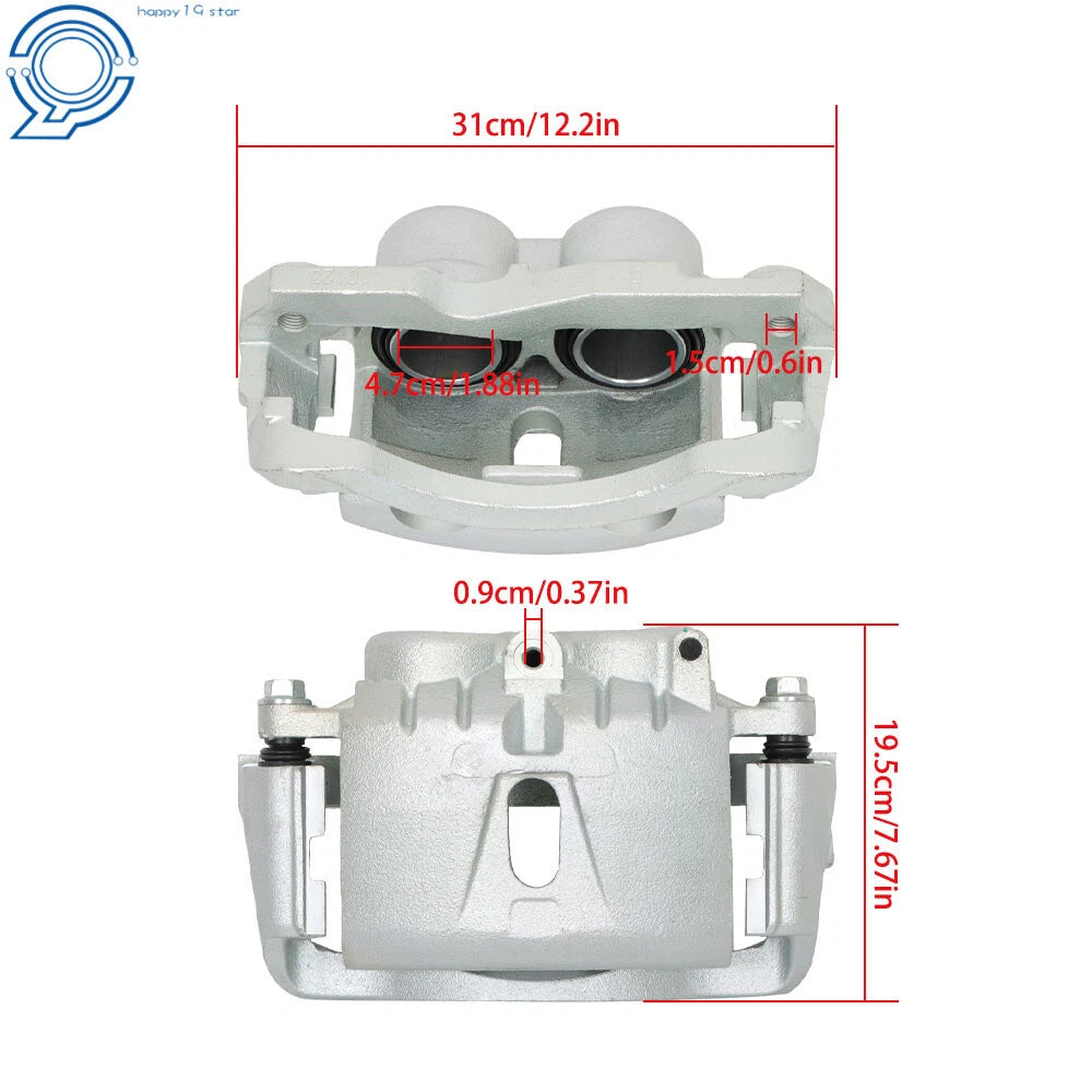 2X Front Brake Caliper with Bracket for Chevrolet Silverado Express 3500 (2003–2023)