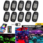 10 Pods RGB LED Rock Lights Kit for Polaris RZR XP 1000 900 (2014–2023)