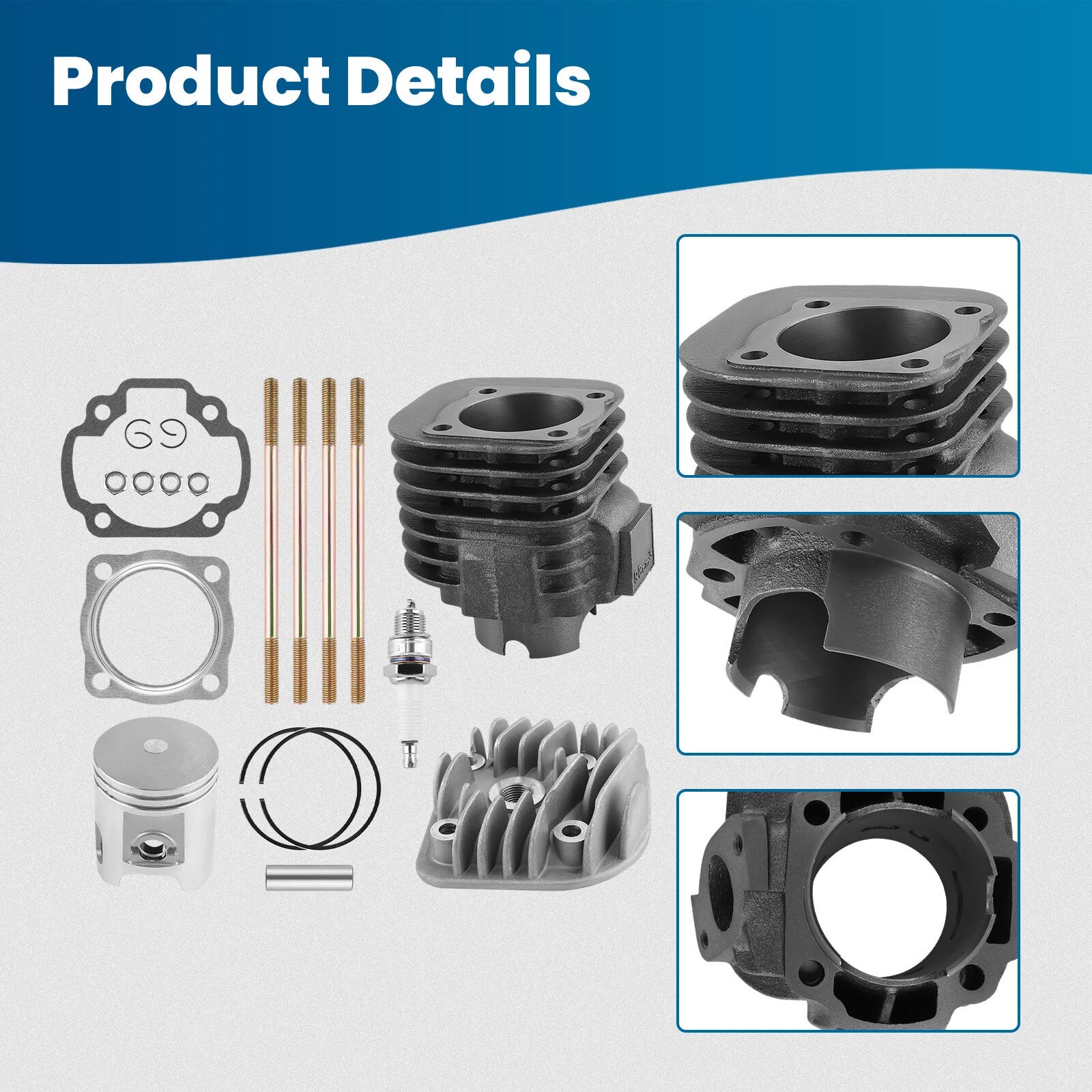 Cylinder Head Piston Gasket Top End Kit for Polaris Scrambler 90 (2001–2003)