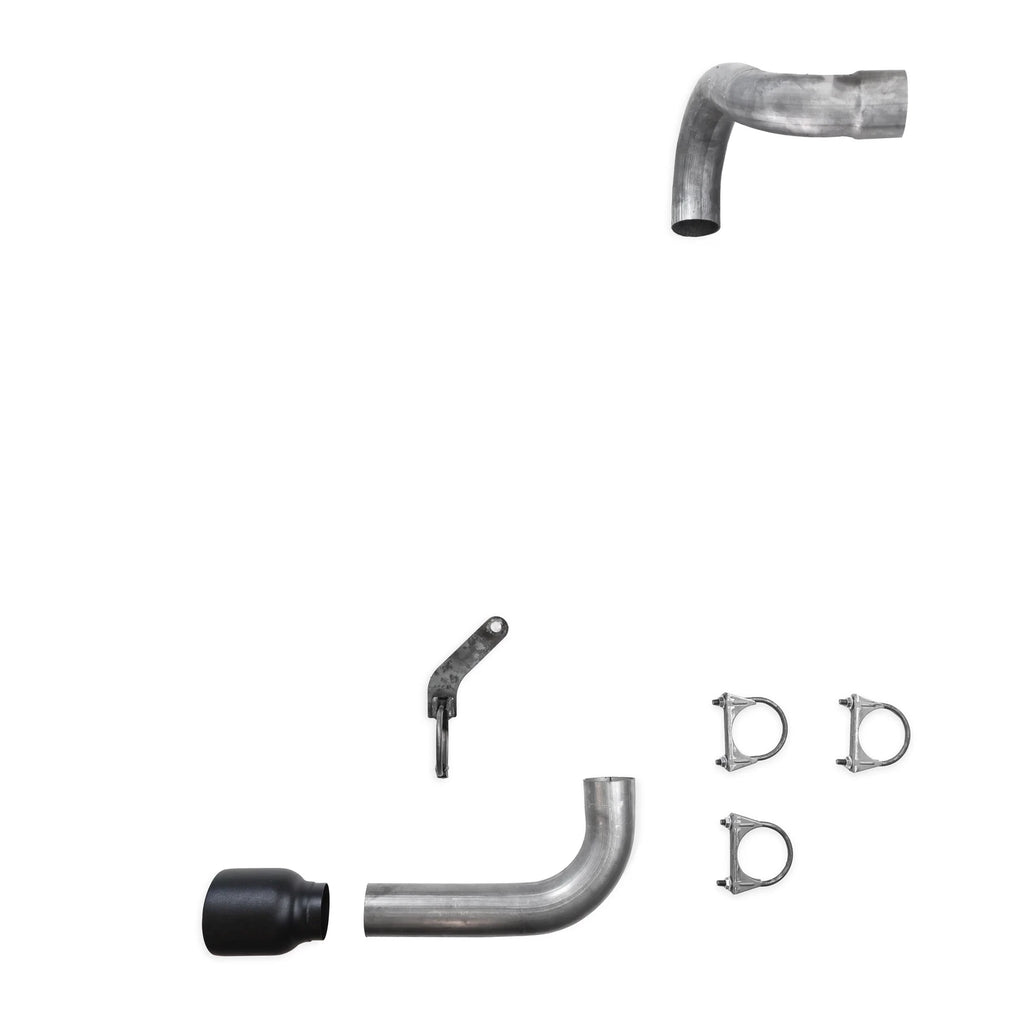 2.5" Single Exhaust Kit for Jeep Wrangler (2018–2025) DBL Wall Textured Black Tip