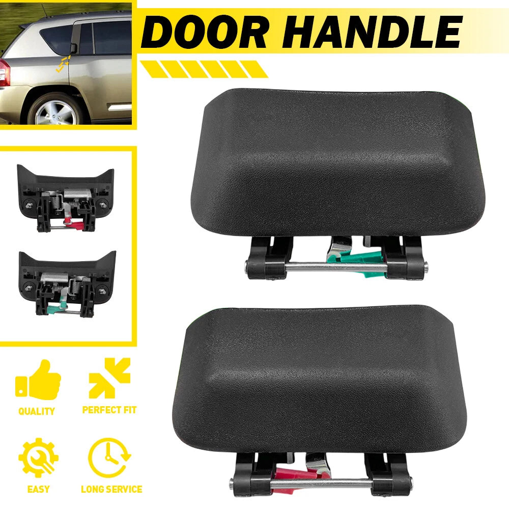 Set of 2 Exterior Door Handles for Jeep Compass (2007–2016) Black