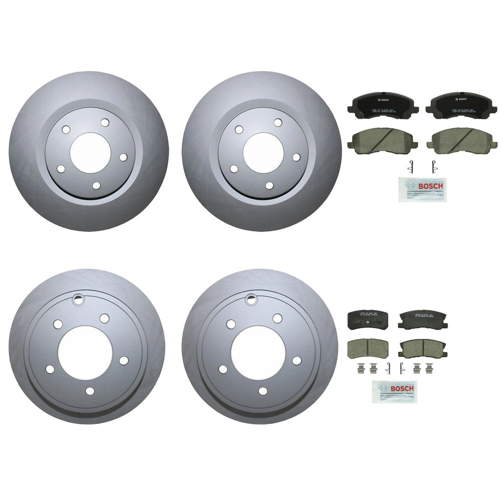 Front & Rear Brake Kit Disc Rotors & Bosch Ceramic Pads for Caliber Compass Patriot (2007–2017)