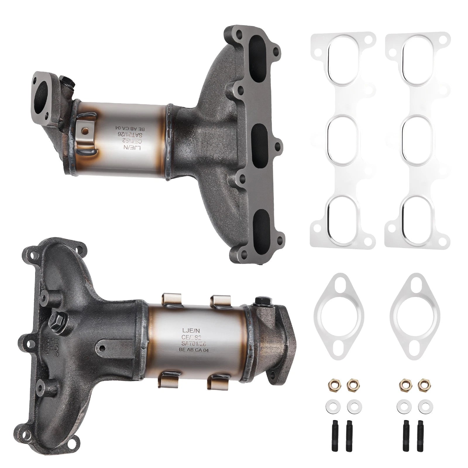 Set of 2 Manifold Catalytic Converters for Hyundai Santa Fe (2007–2009)