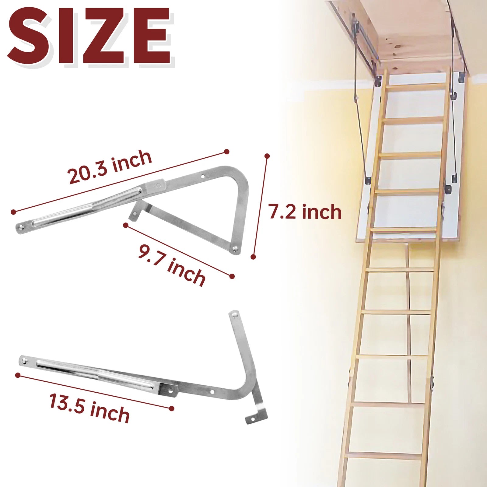 Pair of Spreader Hinge Arms for Werner Attic Ladder (2006 and Older)