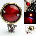 Brass LED License Brake Tail Light Lamps for Harley Chopper Bobber