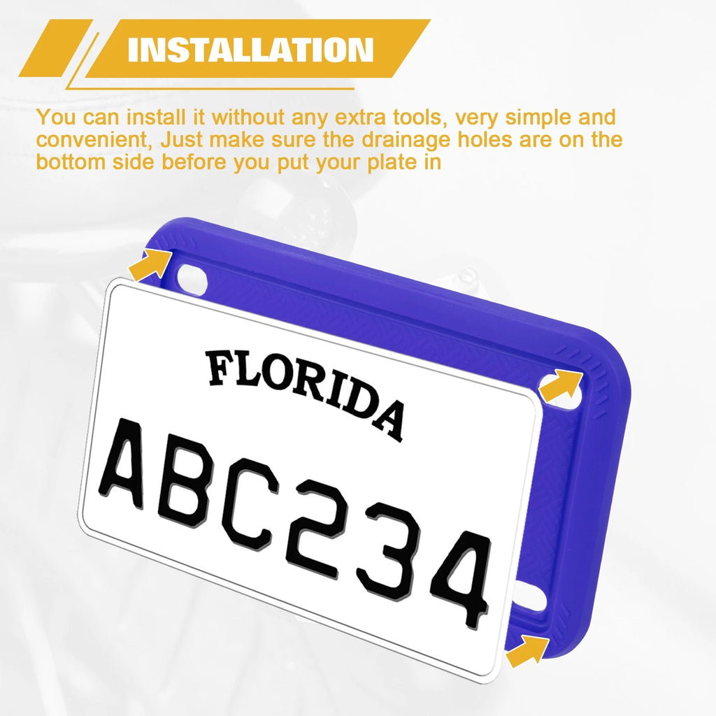 Silicone License Plate Frame for Blue Motorcycle (Universal) (2000-2000)