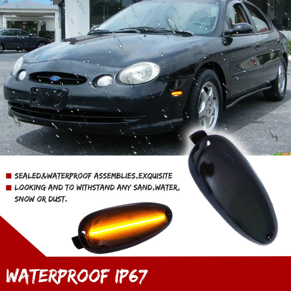 4X Smoke LED Side Marker Lights for Ford Taurus Mercury Sable (1996–1999)