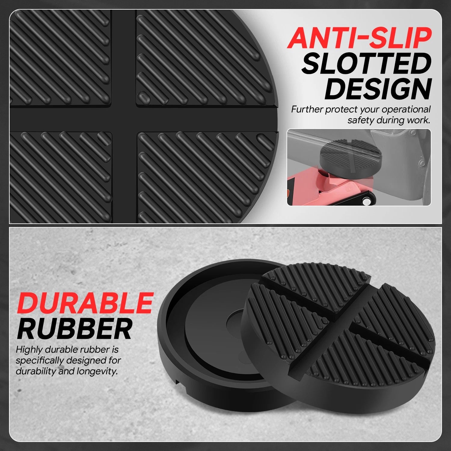 Set of 2 Rubber Pads for Universal Floor Jack (4Ton)