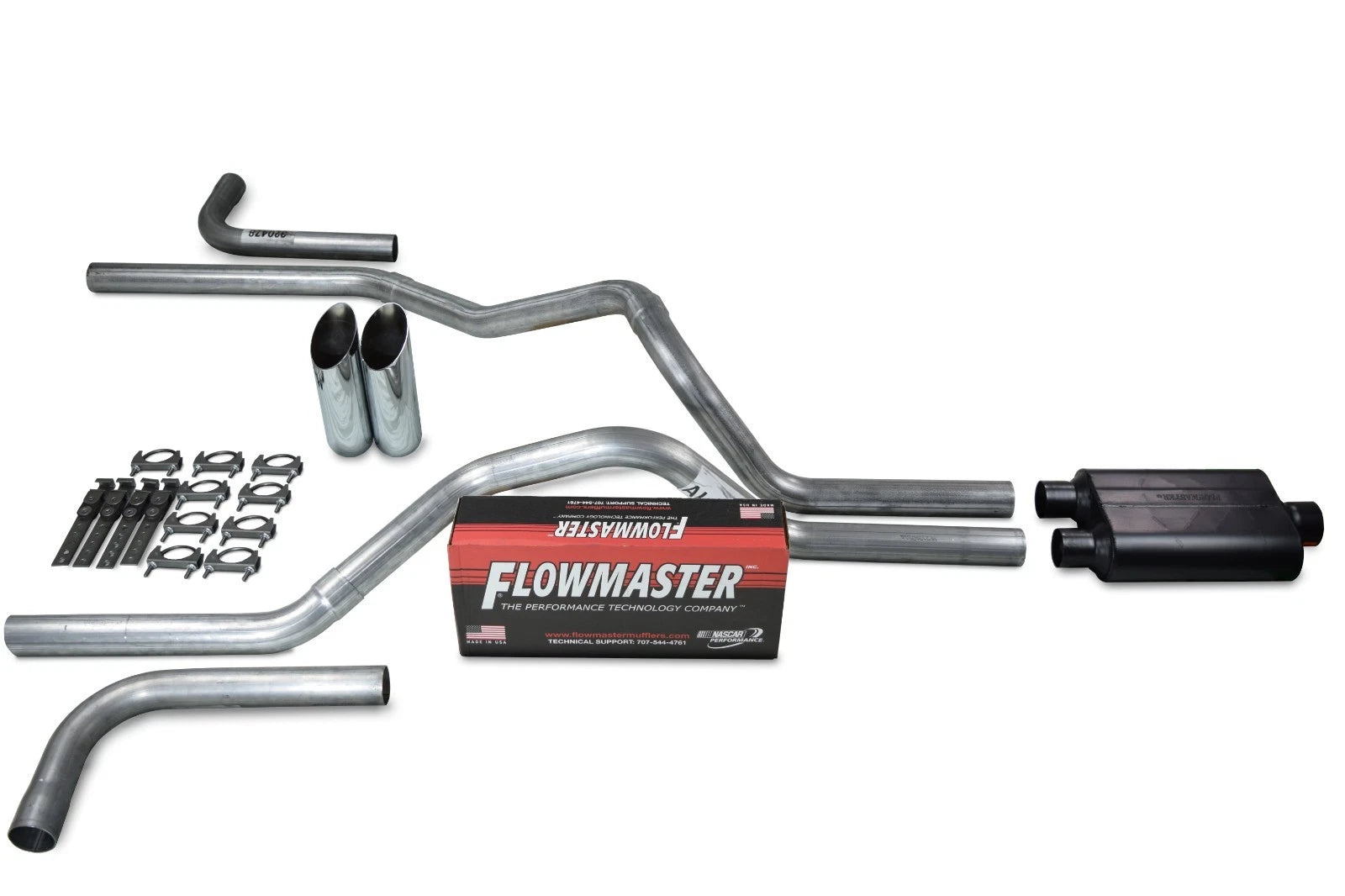 Dual Exhaust Kit for Chevy GMC 1500 (1988–1995) - Flowmaster 40 Slash Tip