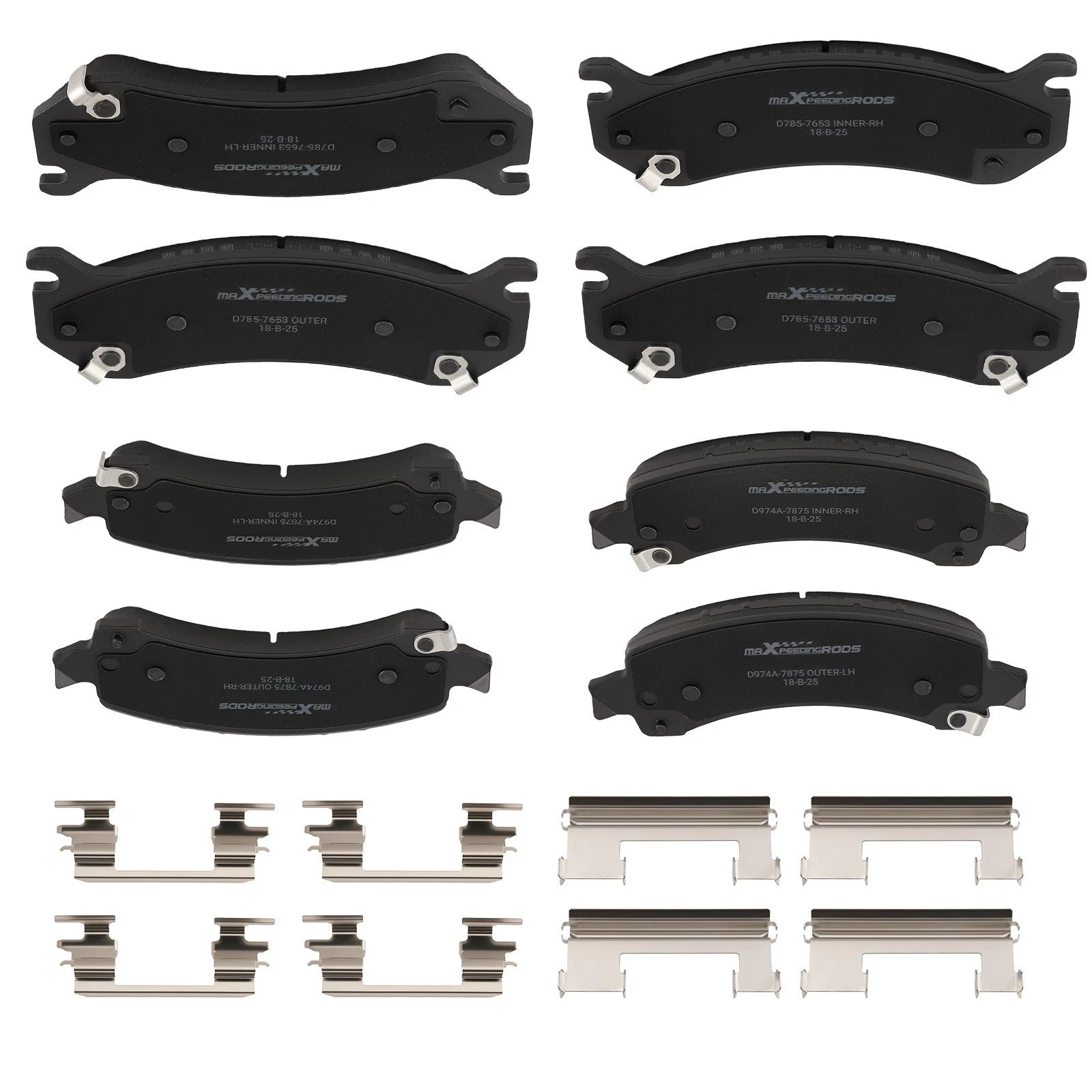 Set of 4 Ceramic Brake Pads for Chevrolet Express 1500 (2003-2008)