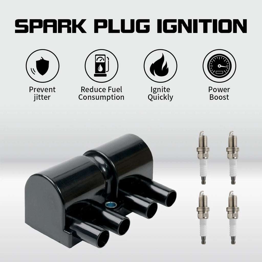 OEM Ignition Coil + 4X Spark Plug for Chevrolet Aveo (2004–2011)
