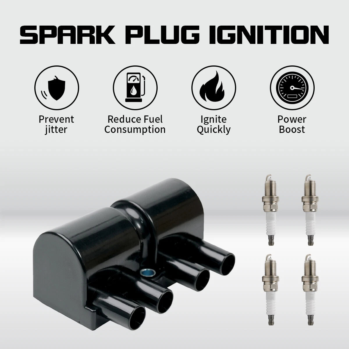 OEM Ignition Coil + 4X Spark Plug for Chevrolet Aveo (2004–2011)