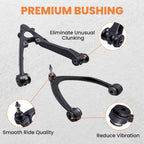 4X Front Upper Lower Control Arms Kit for Chevy Silverado GMC Sierra 1500 (2007–2018)