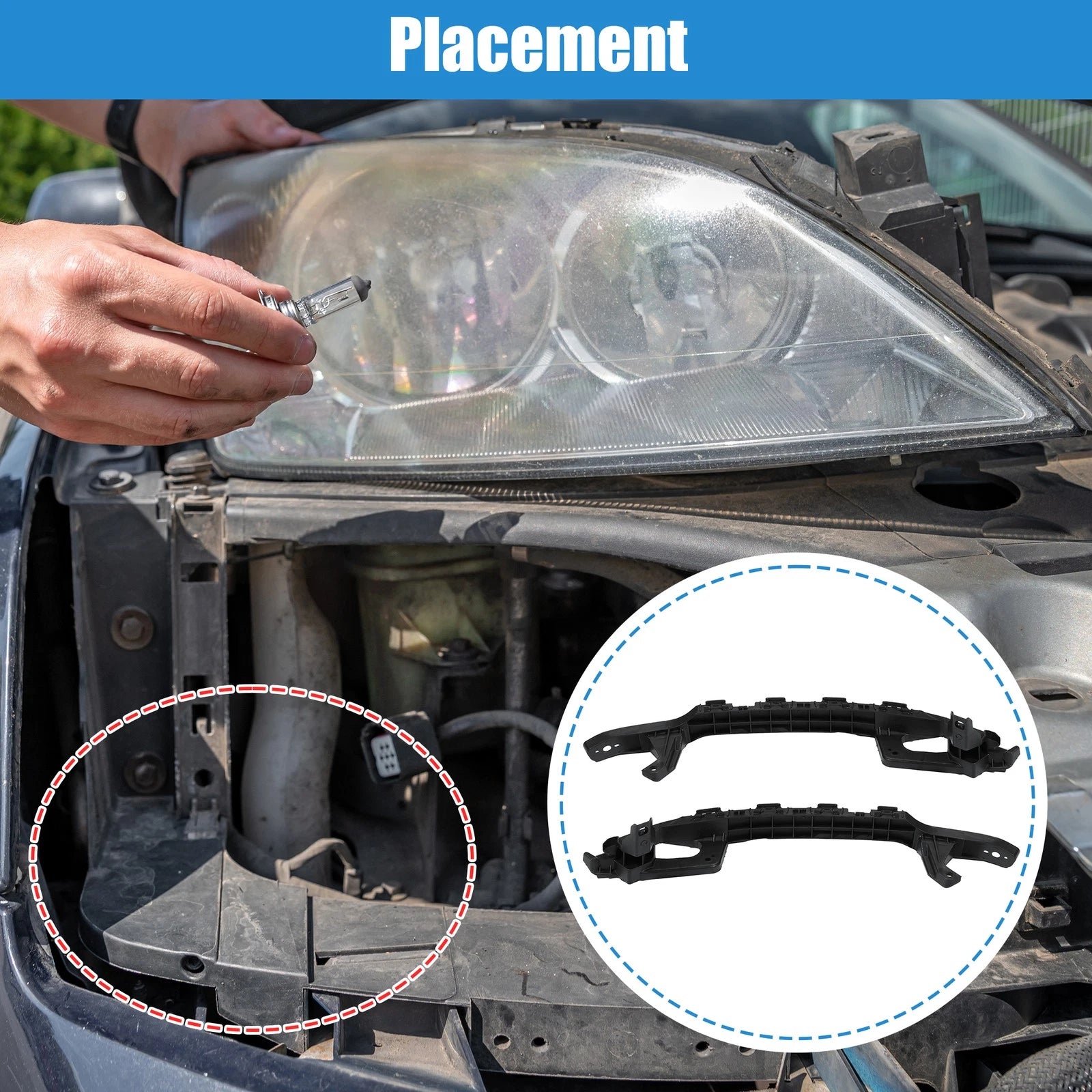 Headlight Bracket Support Pair for Honda Accord Sedan (2008–2012)