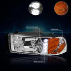 C-Shape LED DRL Sequential Turn Signal Projector Headlights for Silverado (2007–2014)