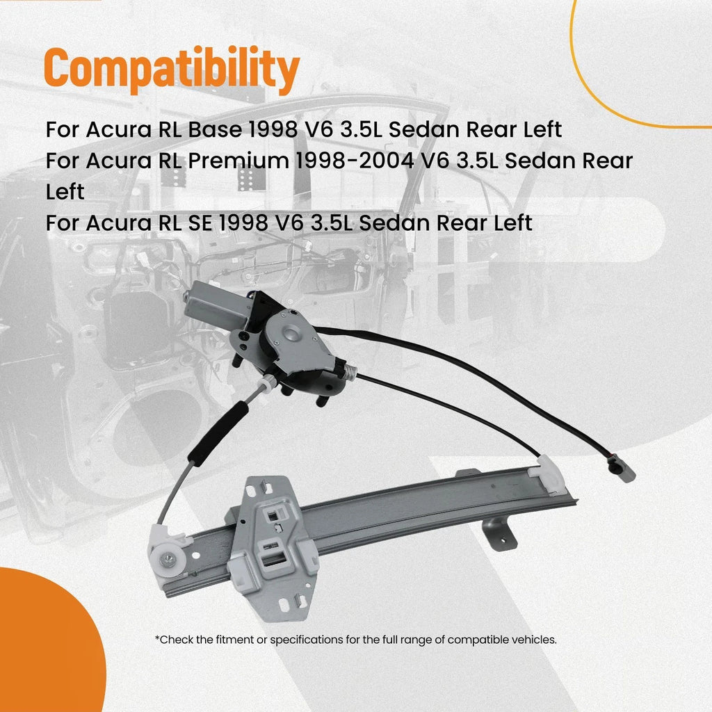 Power Window Regulator Assembly for Acura RL (1998–2004) Rear Left
