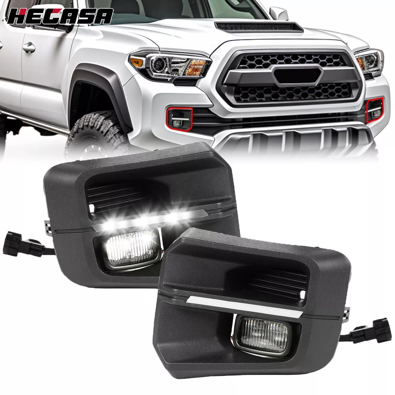 LED Fog Lights for Toyota Tacoma (2016–2023) Rigid Style