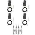 Set of 4 NGK Ruthenium HX Spark Plugs & Coil Boots for Kia Soul 2013