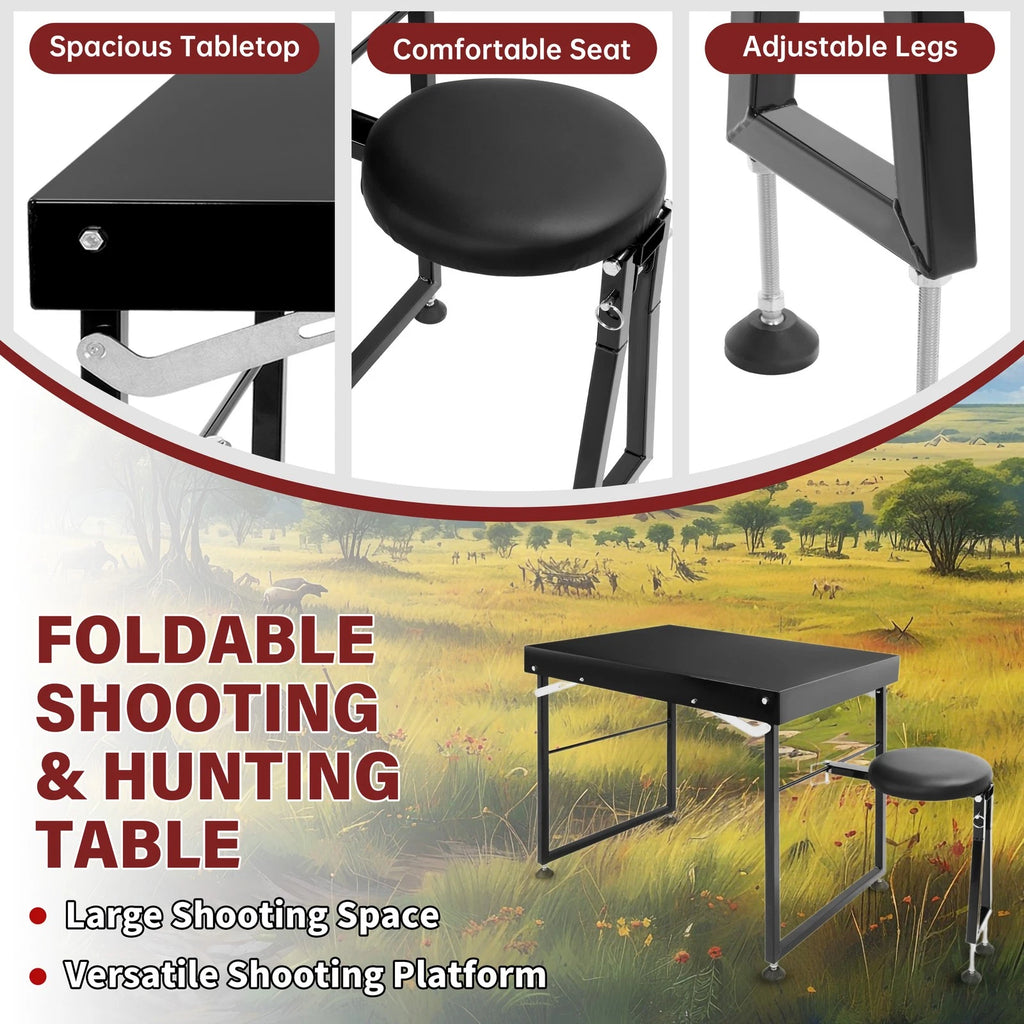 Shooting Table with Padded Seat for Long Range Shooting