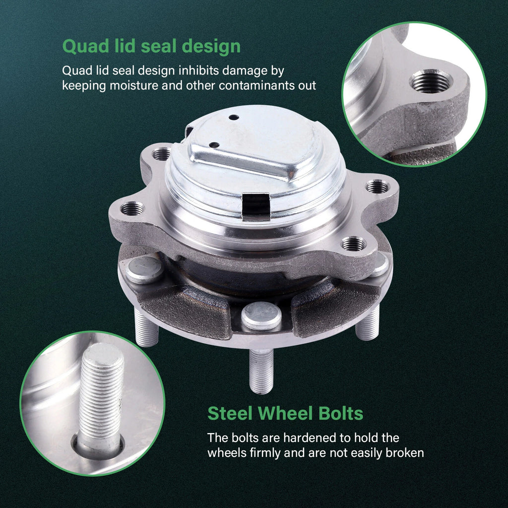 2X Front Wheel Bearing Hub w/ABS for Infiniti Q40 Q50 Q60 Q70 (2009–2018)