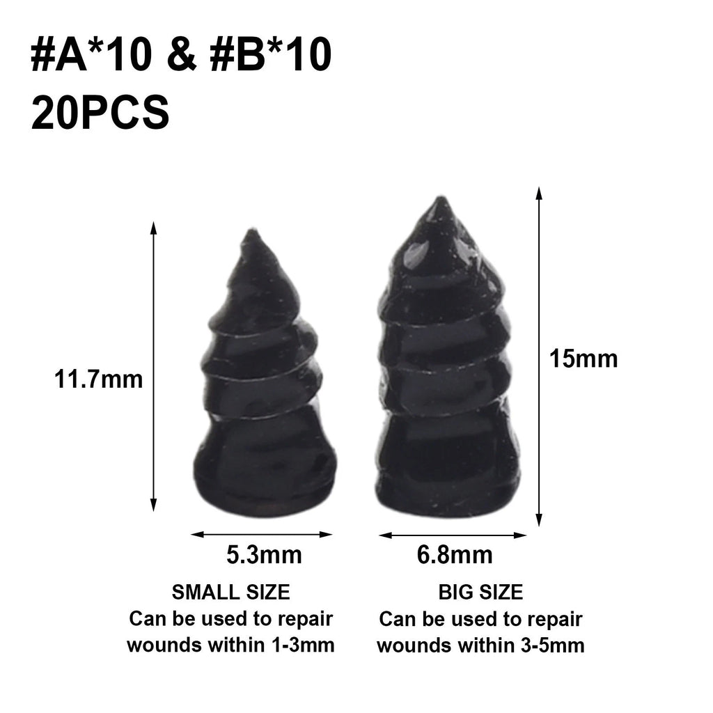 20 Pcs Tire Repair Rubber Nails Tool Set for Universal Vehicles