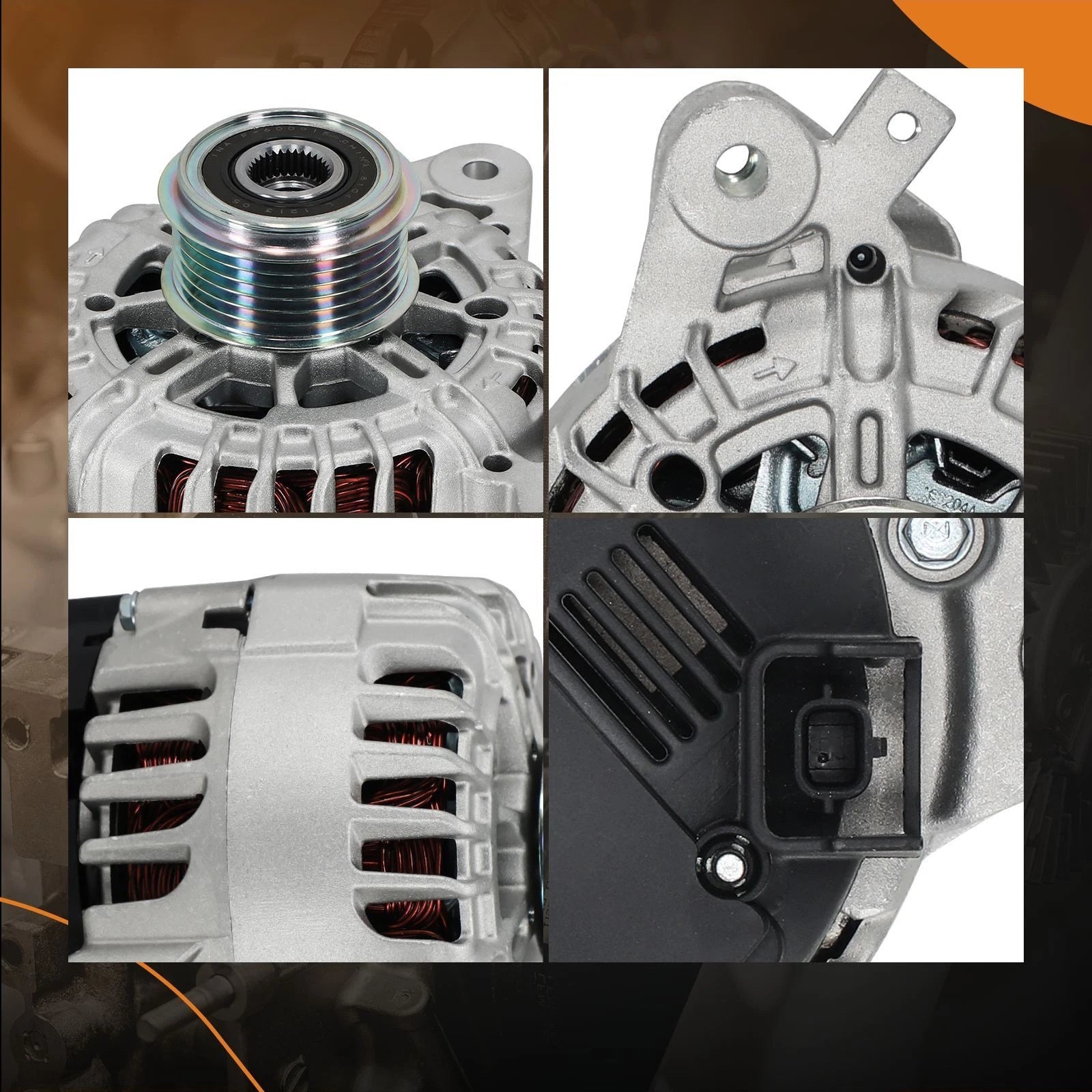 6-Groove Alternator for Nissan Rogue L4 2.5L (2014–2020) 23100-4BA0A 23100-4BA0B