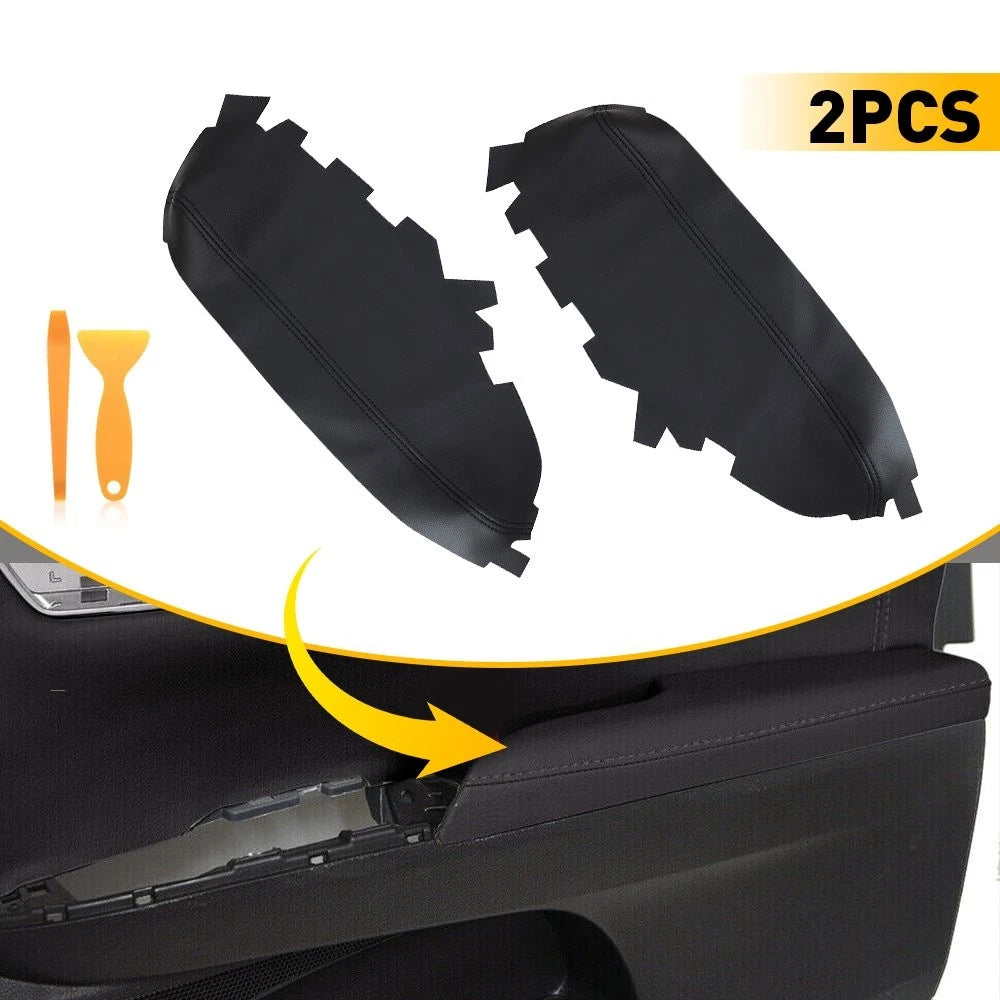 Front Door Armrest Panels Cover Leather Black for Toyota Avalon (2013–2018)