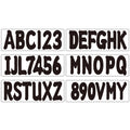 Set of 4 Boat Registration Decals A-Z & 0-9 Black