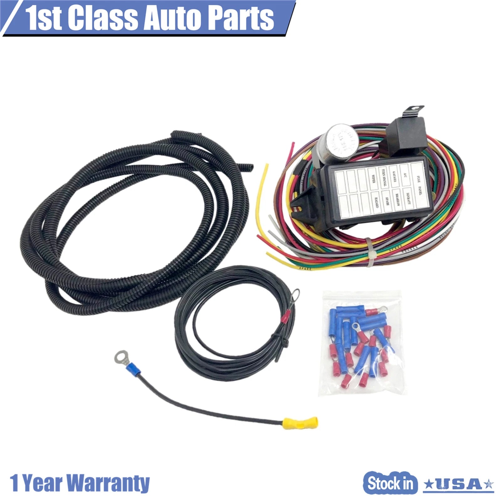 Universal Circuit Basic Wire Harness Fuse Box for Hot Rod Truck (12V)