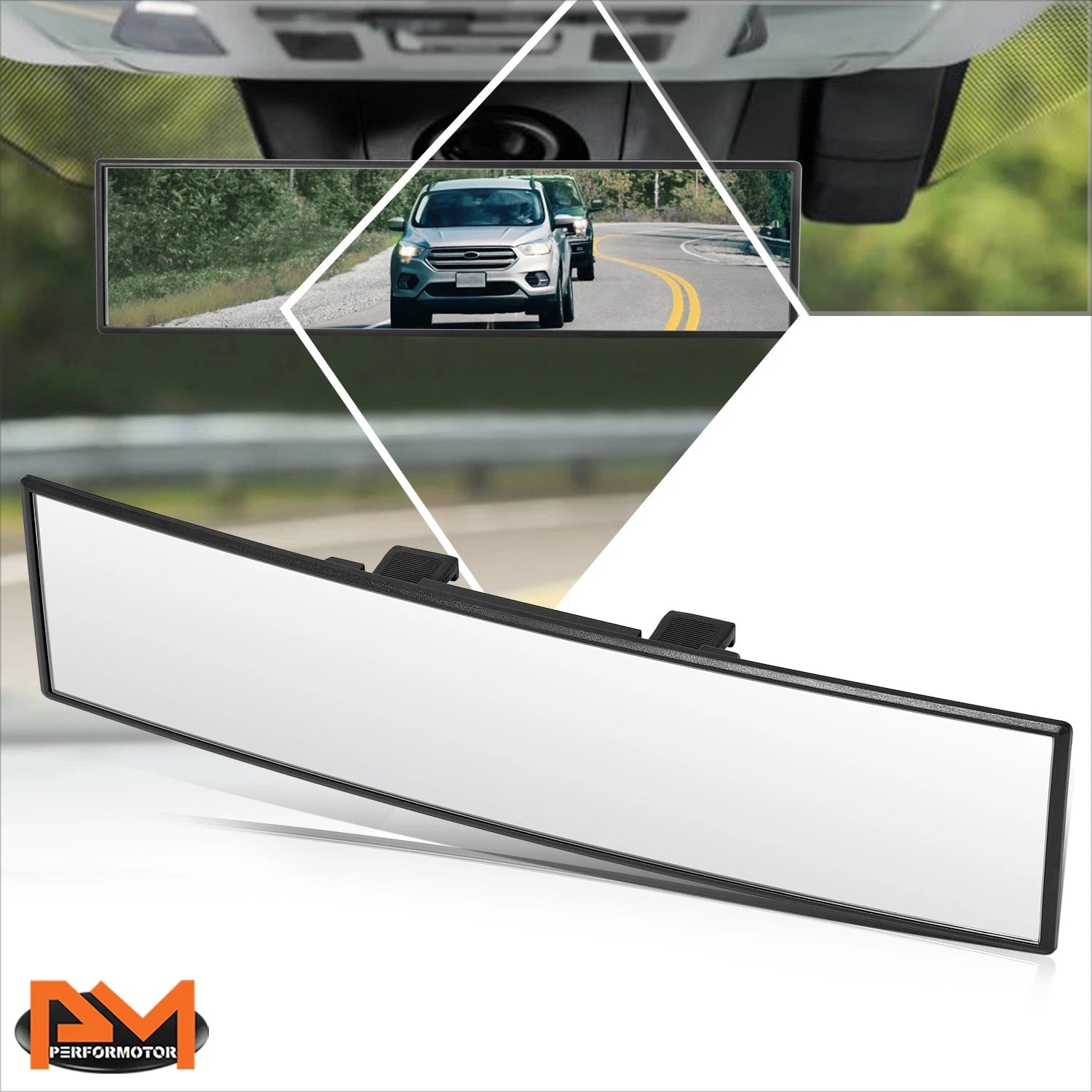 Universal Clip On Convex Panoramic Wide Angle Rear View Mirror for Cars