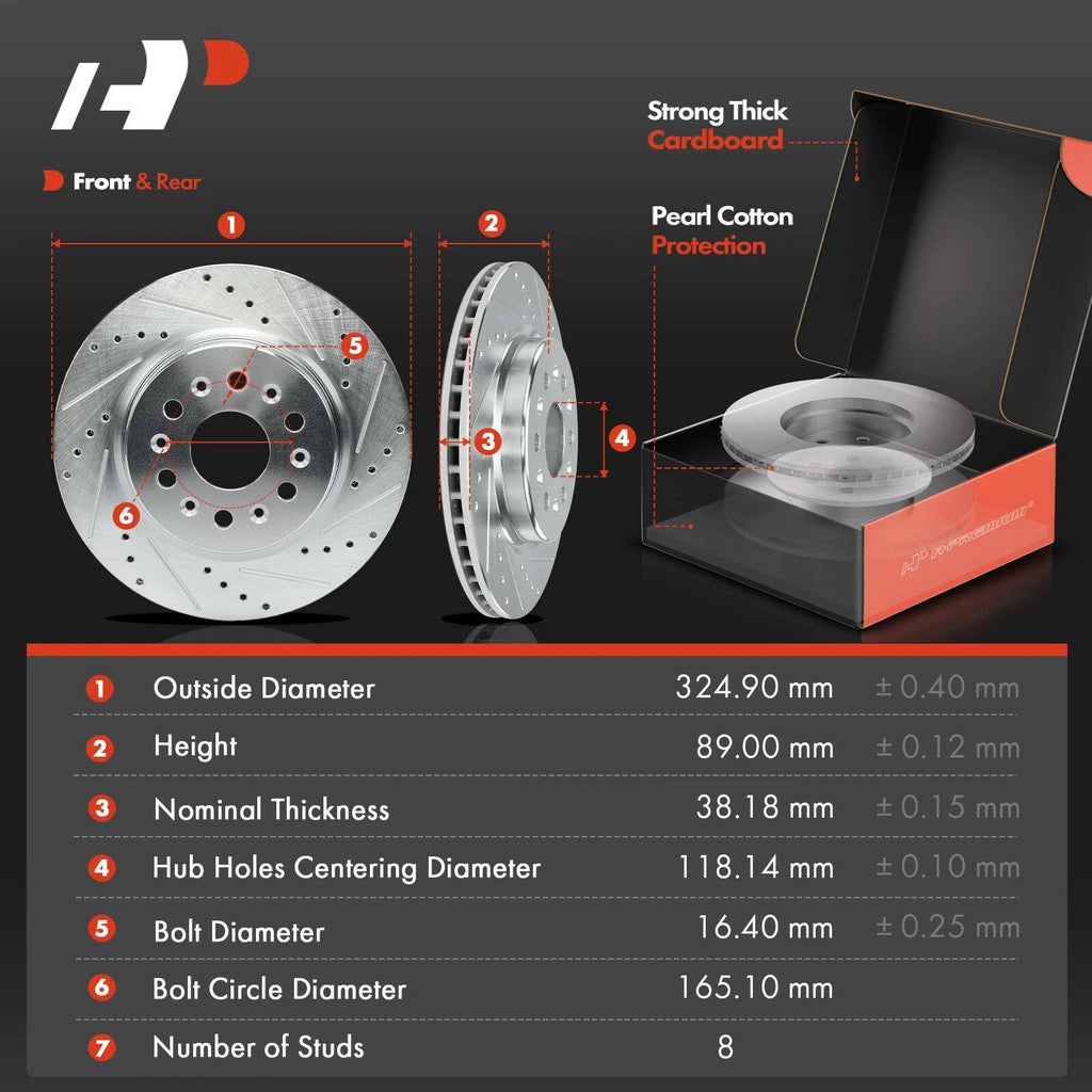 Drilled Brake Rotors & Ceramic Pads for Buick Enclave XT5 (2018–2023)