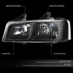 Headlights for Chevy Express GMC Savana 1500 2500 3500 (2003–2022) Black Clear