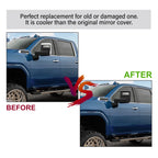 Set of 2 Top & Side Mirror Cover Caps for Chevy Silverado GMC Sierra HD (2020–2024)