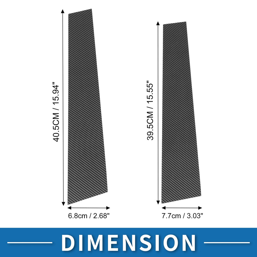 Set of 4 Door Pillar Window Trim for Kia Soul (2011–2013) Carbon Fiber Black