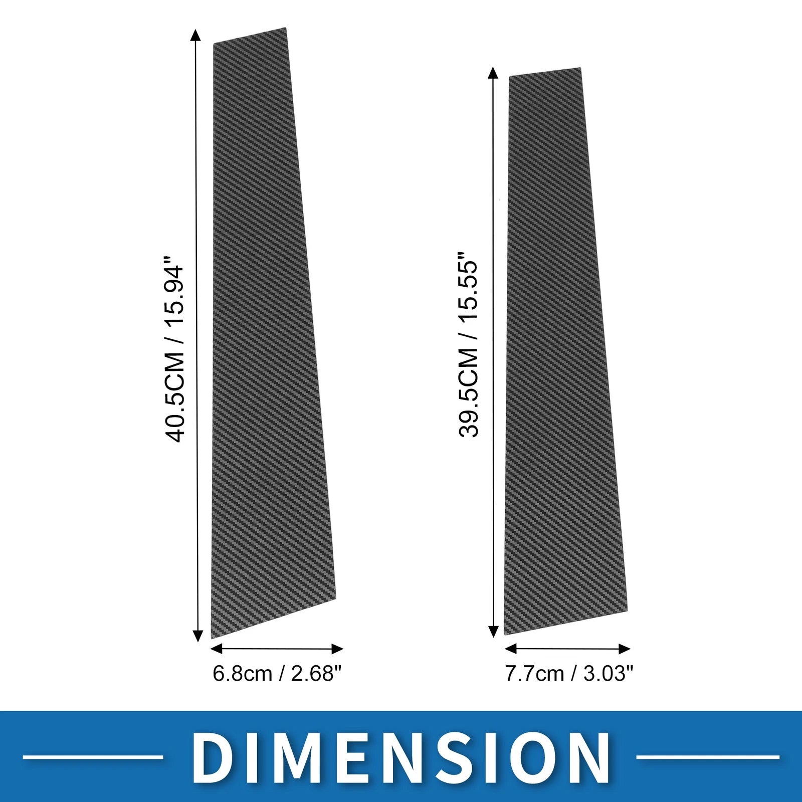 Set of 4 Door Pillar Window Trim for Kia Soul (2011–2013) Carbon Fiber Black