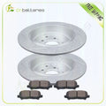 2 Rear Slot Brake Rotors & 4 Metallic Brake Pads for Honda Pilot (2012–2015)