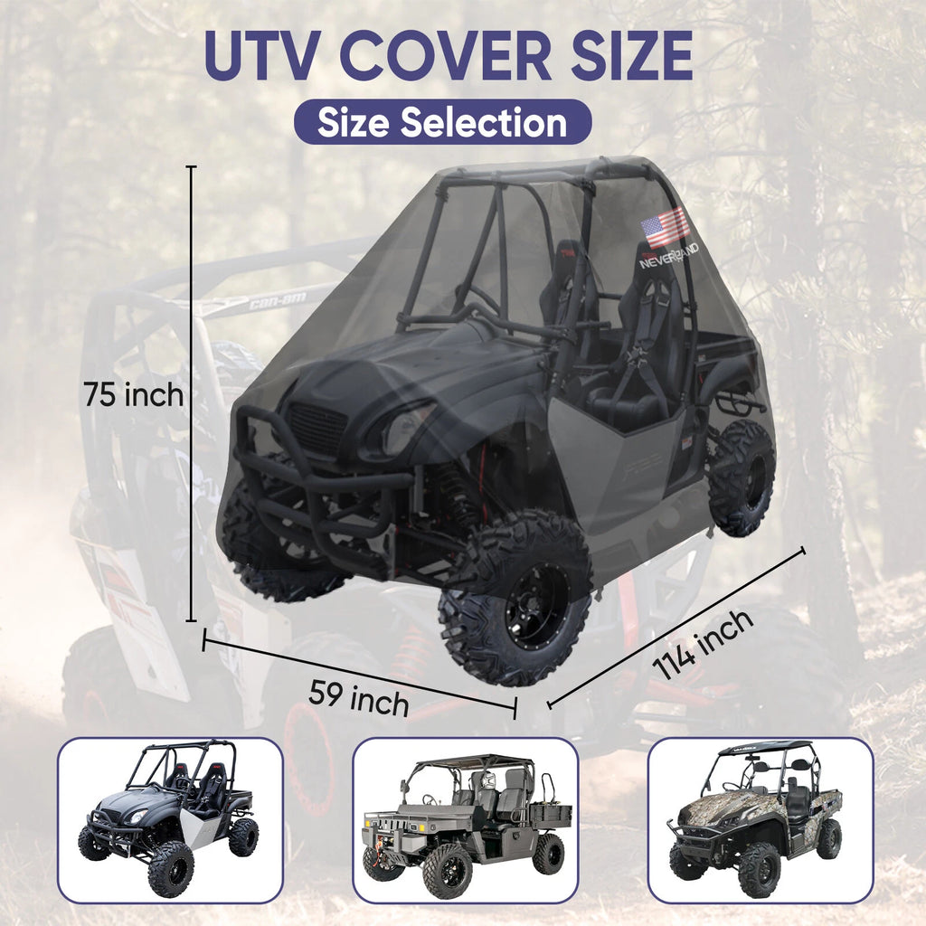 UTV Cover Waterproof for Polaris Ranger/Commander, Can-Am Defender, Kawasaki