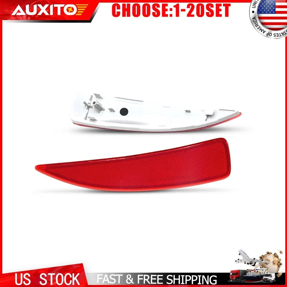 Pair Red Lens Rear Bumper Reflector for Toyota Yaris (2012–2014)