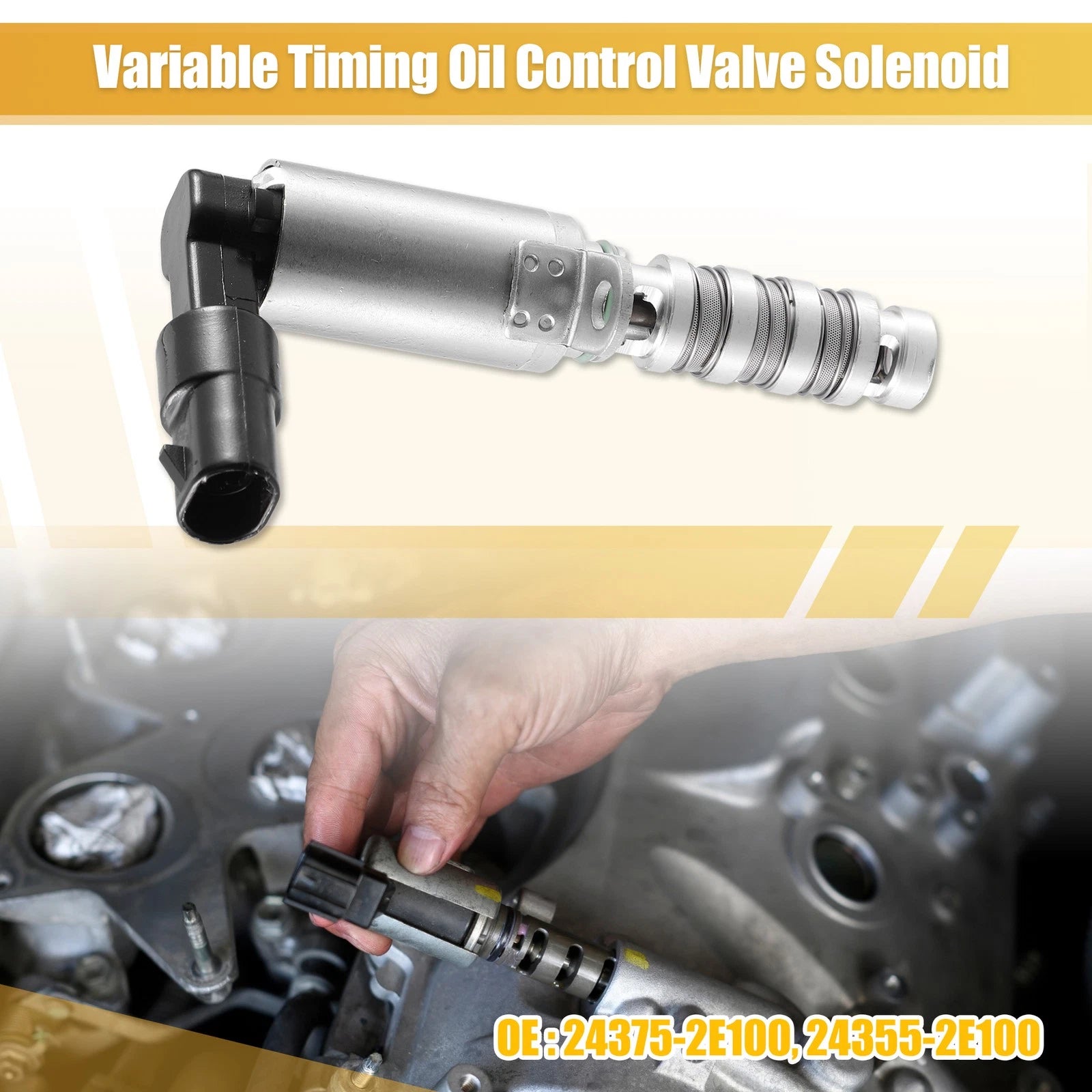 24375-2E100 Engine Variable Valve Timing Control Solenoid for Hyundai Elantra (2011–2016)