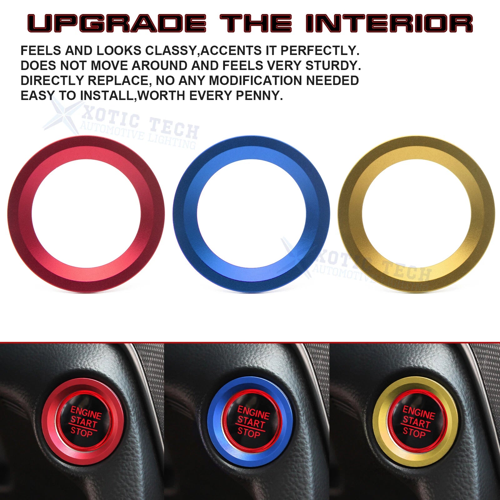Start Button Ring Cover Decal for Honda Civic Accord (2016-2022)